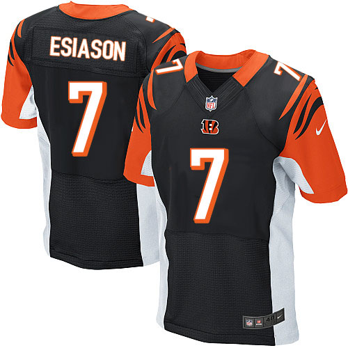 Men's Elite Boomer Esiason Nike Jersey Black Home - #7 NFL Cincinnati Bengals